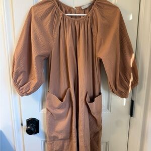Everlane The Seersucker Puff Sleeve Dress